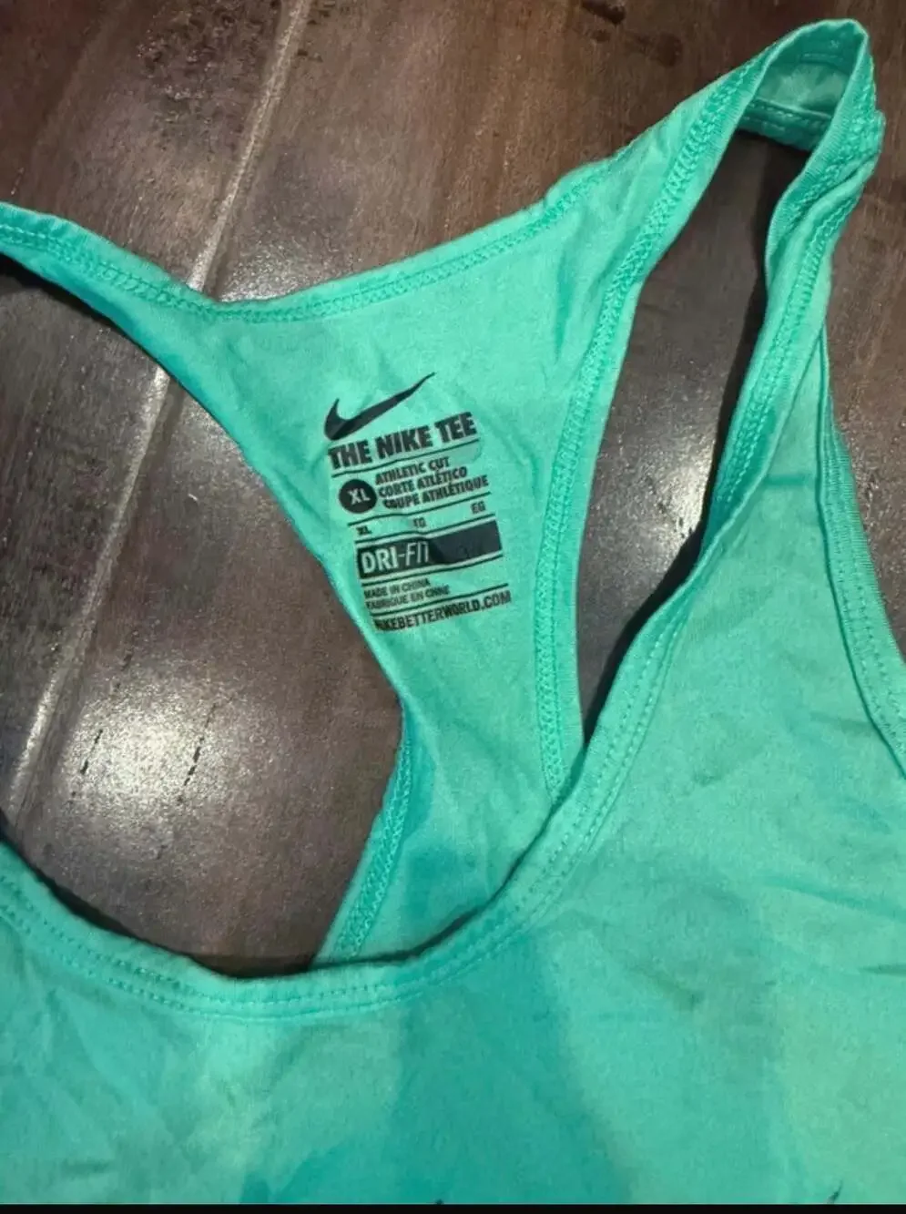 Nike The Nike Tee Run Dri-Fit Athletic Racerback Tank Top Turquoise